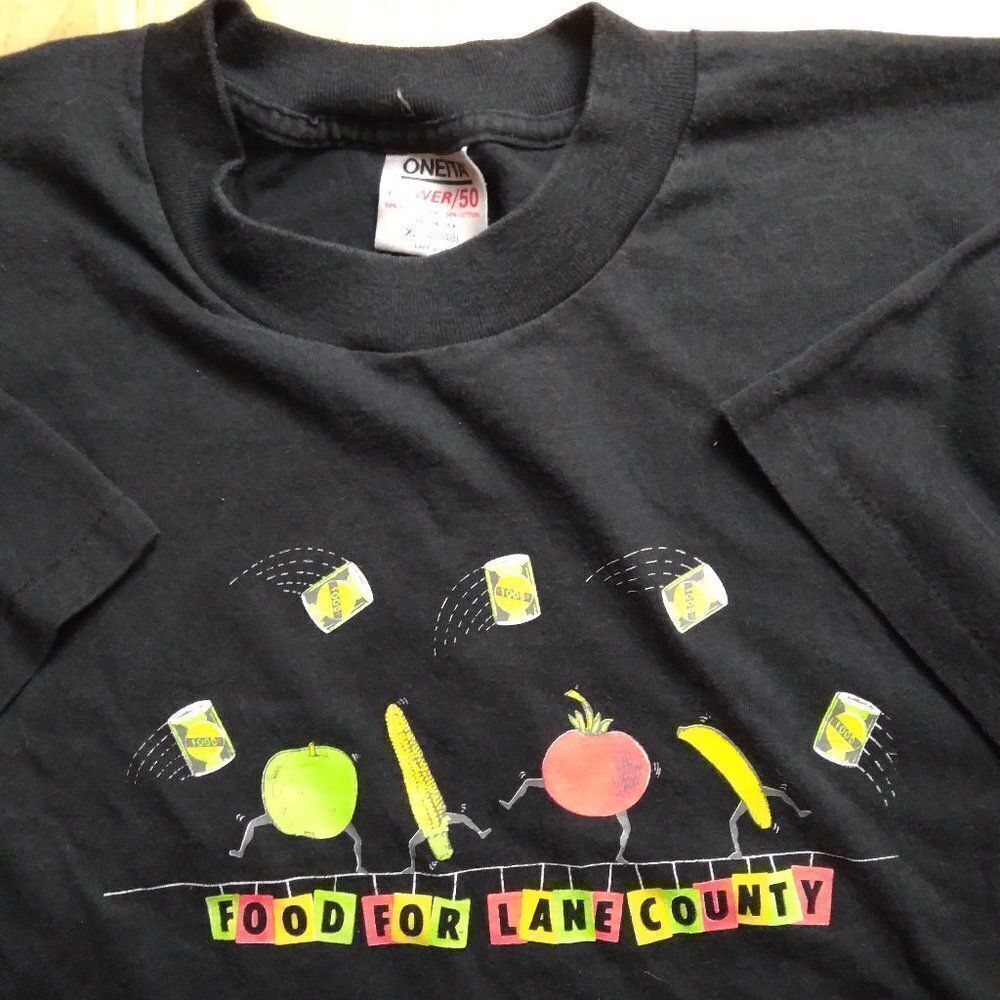 Vintage Food For Lane County Neon T-Shirt